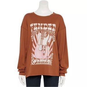 NEW Retro Fender Telecaster Long Sleeve Graphic Tee. Medium